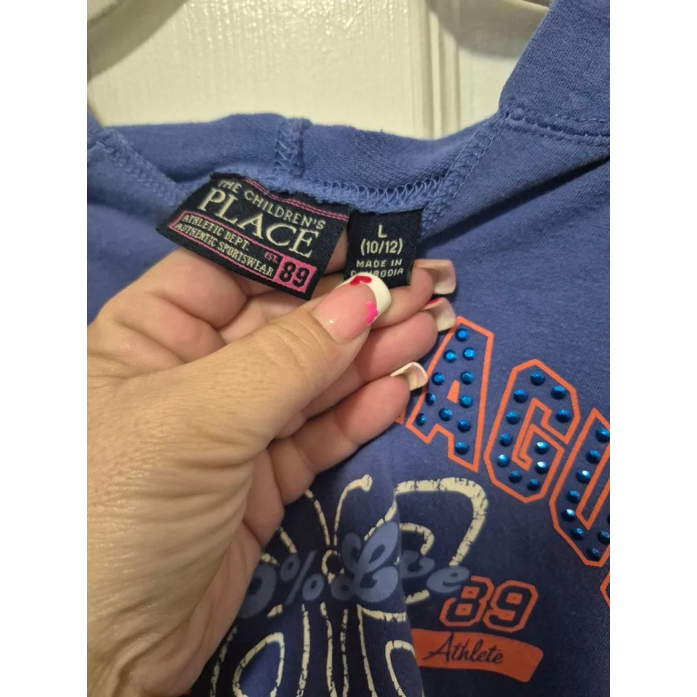 Girls The Children's Place Blue Orange Girls League Hoodie L